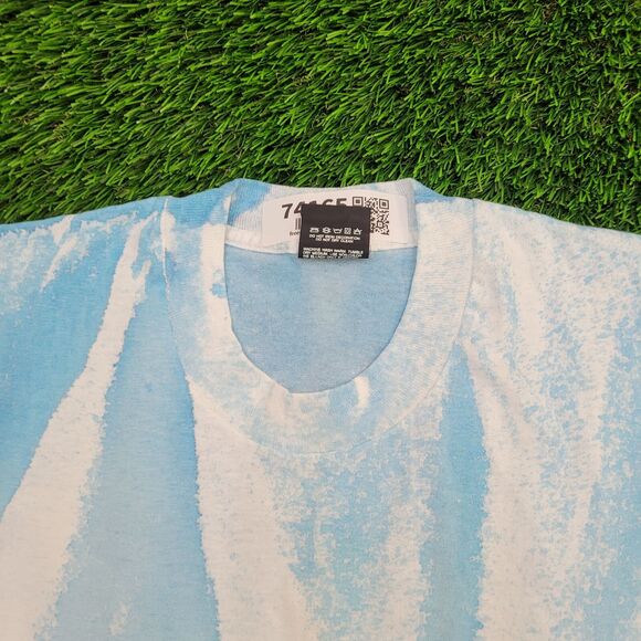 Vintage 90s Screen-Stars Shirt Womens M/L 19x26 Blue - Picture 3 of 10